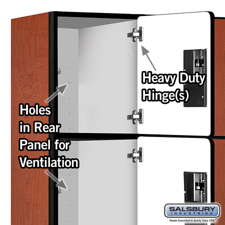 Salsbury Industries 4 Tier Designer Locker, 54"Wx76"Hx18"D, 12 Door, Cherry 18-24368CHE